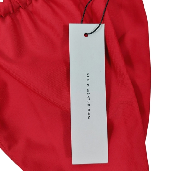 SYLK Swim Red Rya String Side Bikini Bottom - Picture 13 of 14